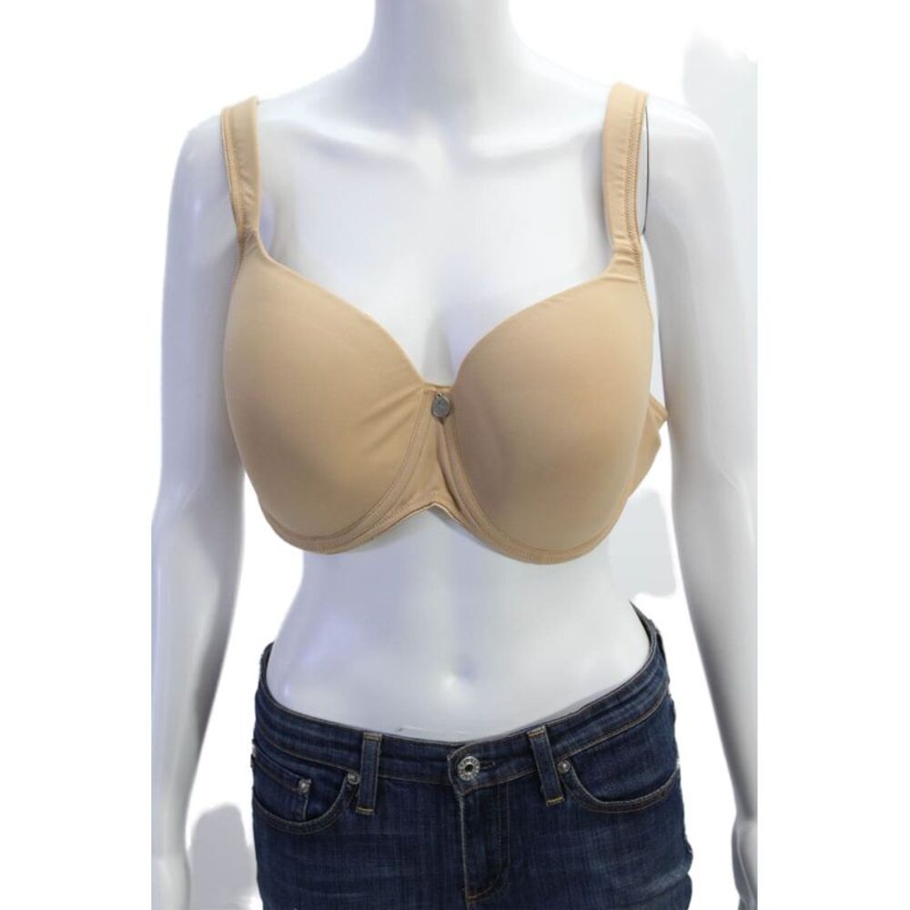 Conturelle Womens Solid Adjustable Hook Closure Underwire Bra Beige Size 42C